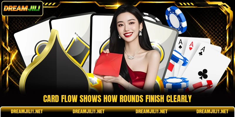 Card flow shows how rounds finish clearly Card flow shows how rounds finish clearly