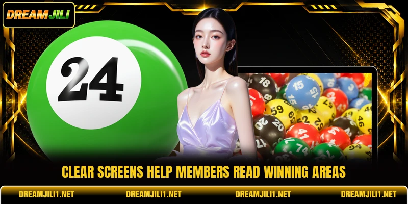 Clear screens help members read winning areas Clear screens help members read winning areas