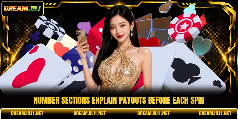 Number sections explain payouts before each spin Number sections explain payouts before each spin